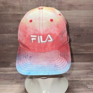 Fila Tie-Dye Adjustable Strapback Baseball Cap - Y2K Gradient Trucker Aesthtic